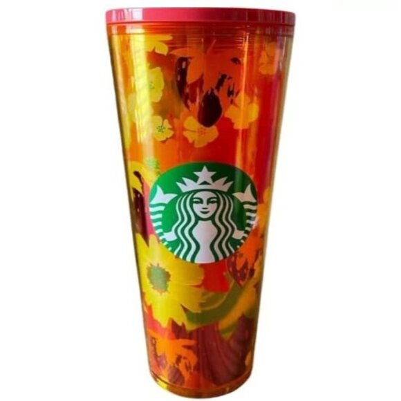 Starbucks Strawberry Field Flower Cold Cup with Straw Venti 24oz 2022 Limited Ed - Picture 2 of 5